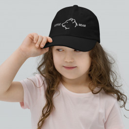 "Little Bear" Youth Embroidered Classic Hat - Multiple Colors - Mama, Papa, and Baby Bear Hats Also Available For Whole Family - 100% Cotton Twill