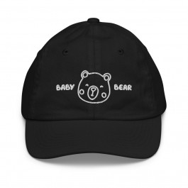 "Baby Bear" Youth Premium Embroidered Classic Hat - Multiple Colors - Mama, Papa, and Little Bear Family Baseball Hats Available - 100% Cotton Twill
